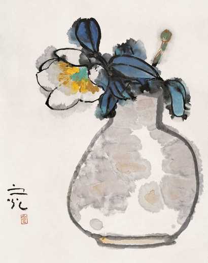 谢之光 瓶花 立轴